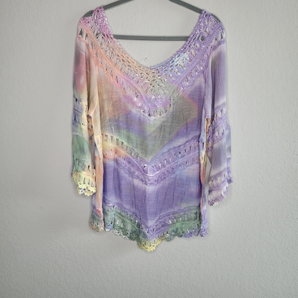 Soft surroundings tie dye multi color top size M - Picture 2 of 6